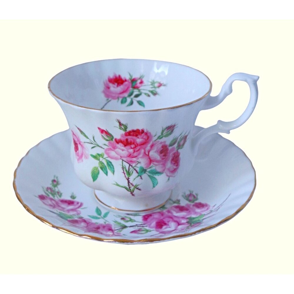 Vintage Teacup and Saucer Royal Albert Pink Roses Tea Cup